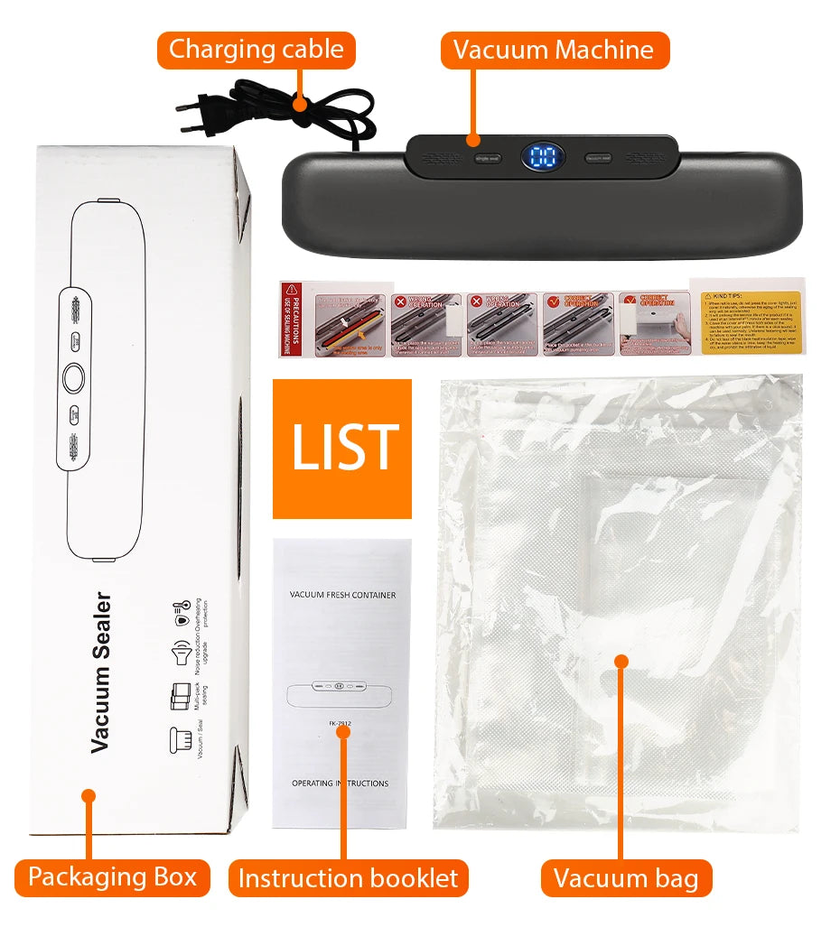 saengQ Vacuum Sealer Packaging Machine Food Vacuum Sealer With Free 10pcs Vacuum bags Household Vacuum Food Sealing