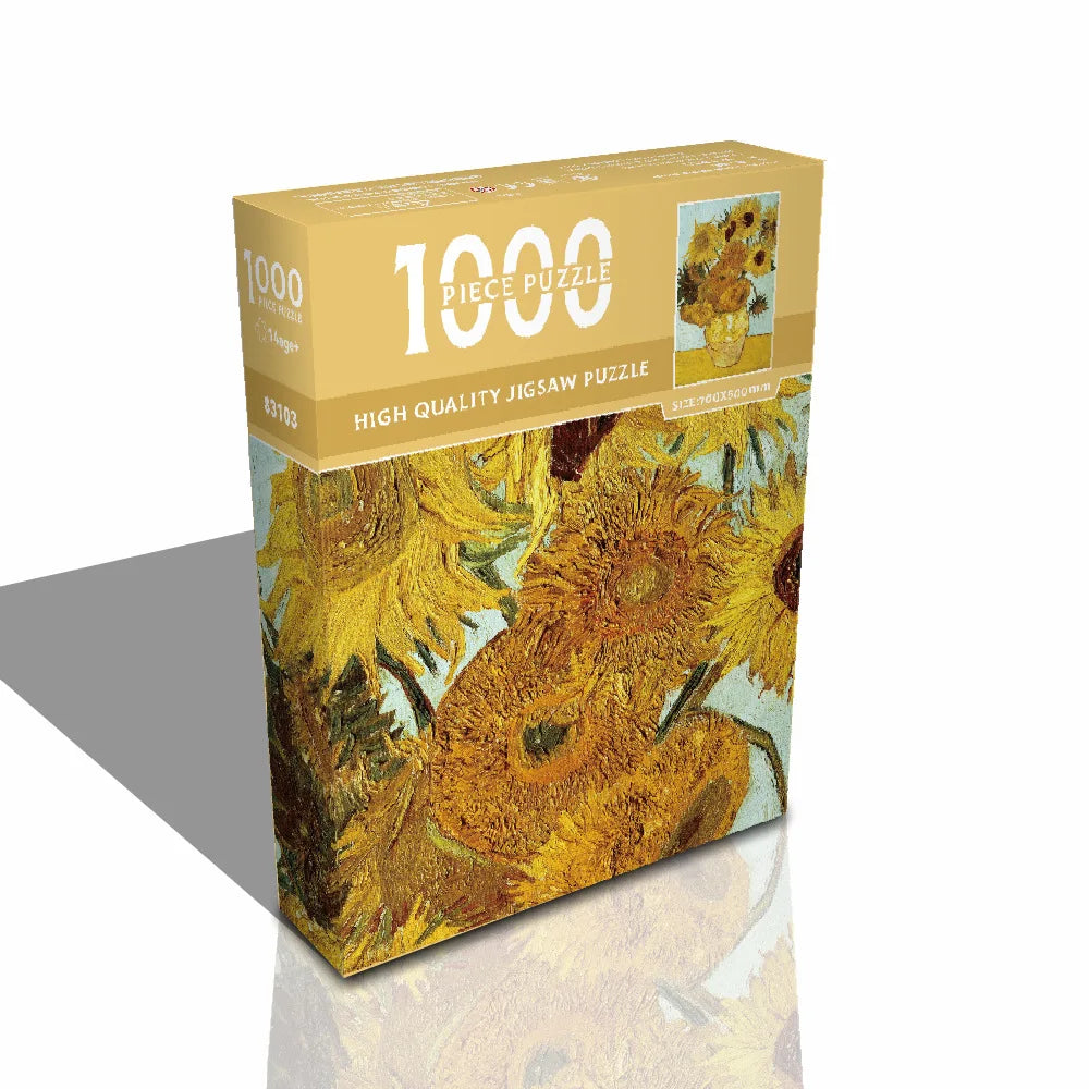 Adult Jigsaw 1000Pcs Large-scale Puzzles Game World Famous Painting Starry Night Patience and Matching Skill Kids Teenager Toys