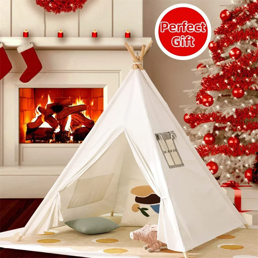 Kids' Canvas Teepee Play Tent