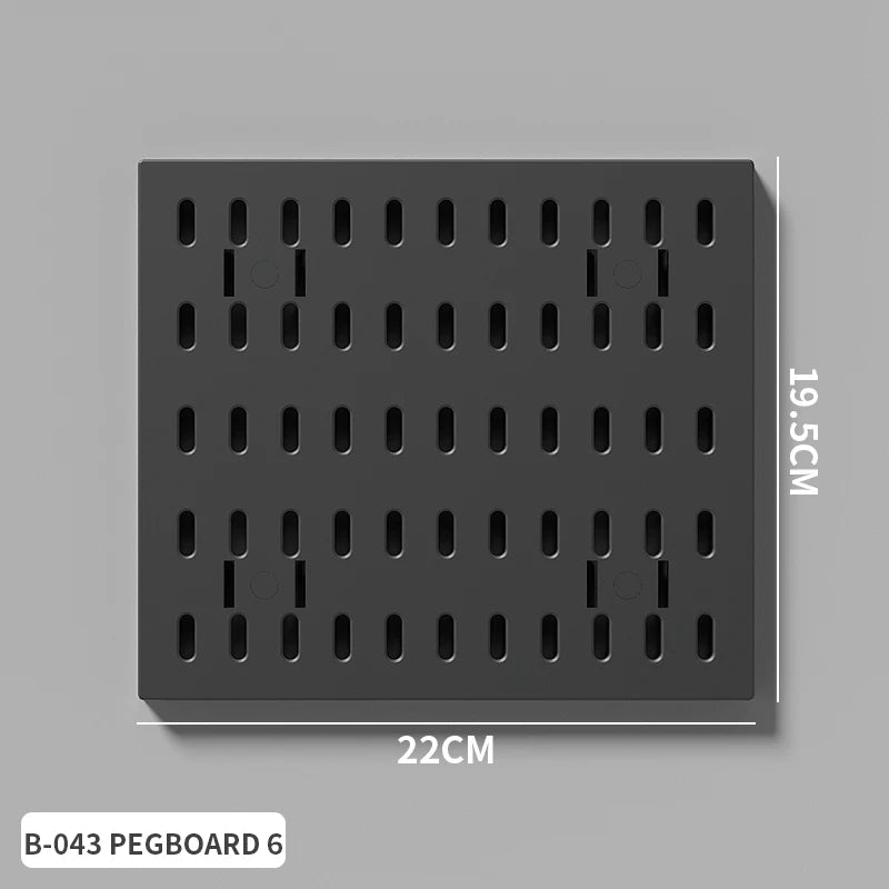 Black Pegboard Compact Panel for a modular desk setup