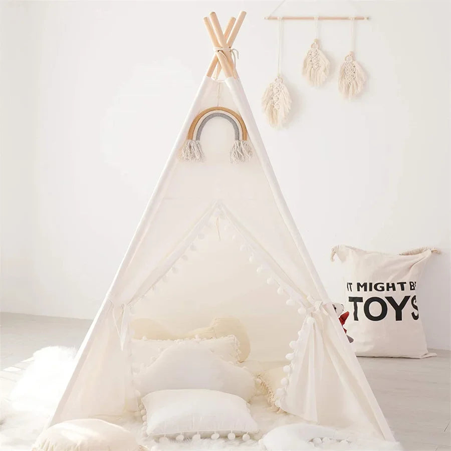 Kids' Canvas Teepee Play Tent
