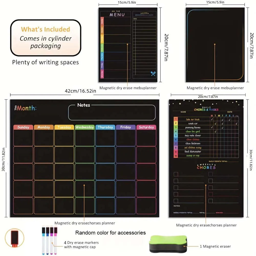 Reusable Magnetic Monthly Planner Set
