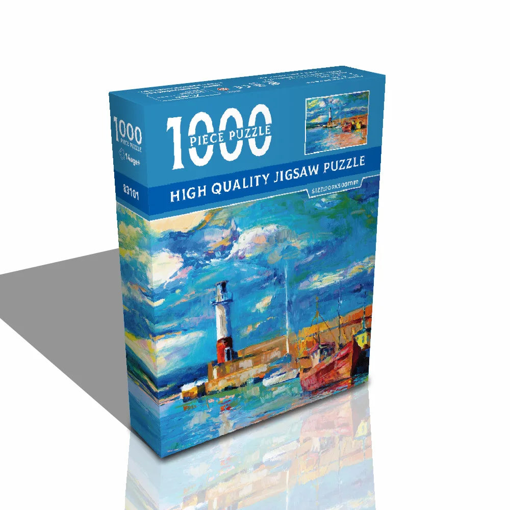 Adult Jigsaw 1000Pcs Large-scale Puzzles Game World Famous Painting Starry Night Patience and Matching Skill Kids Teenager Toys