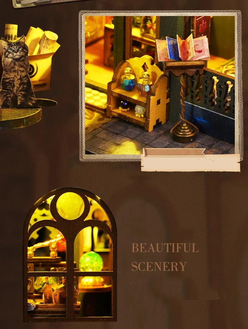 DIY Dollhouse Kit - Wooden Miniature House with Furniture for Adults & Kids
