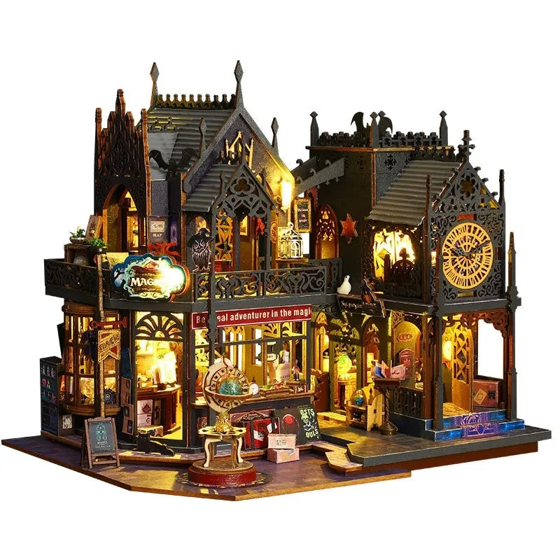 DIY Dollhouse Kit - Wooden Miniature House with Furniture for Adults & Kids