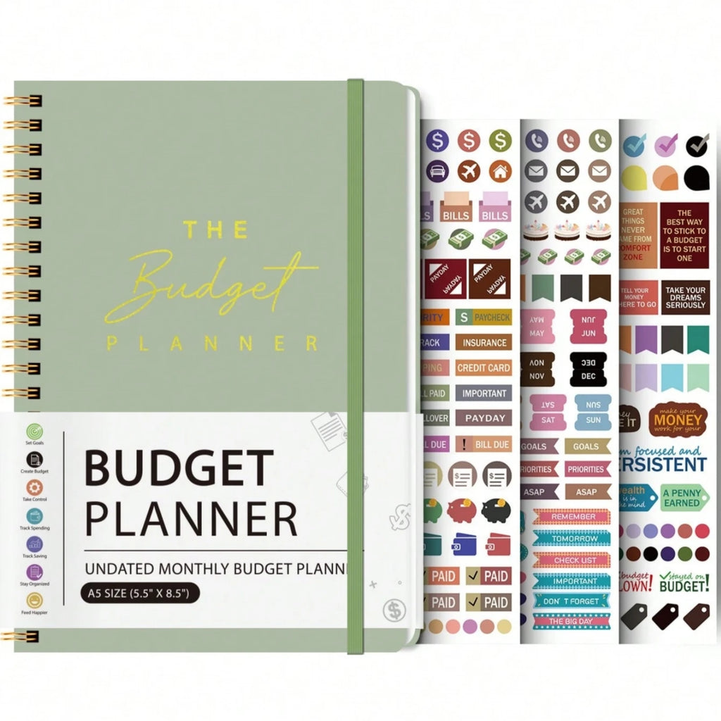 Undated A5 Budget Planner with Stickers