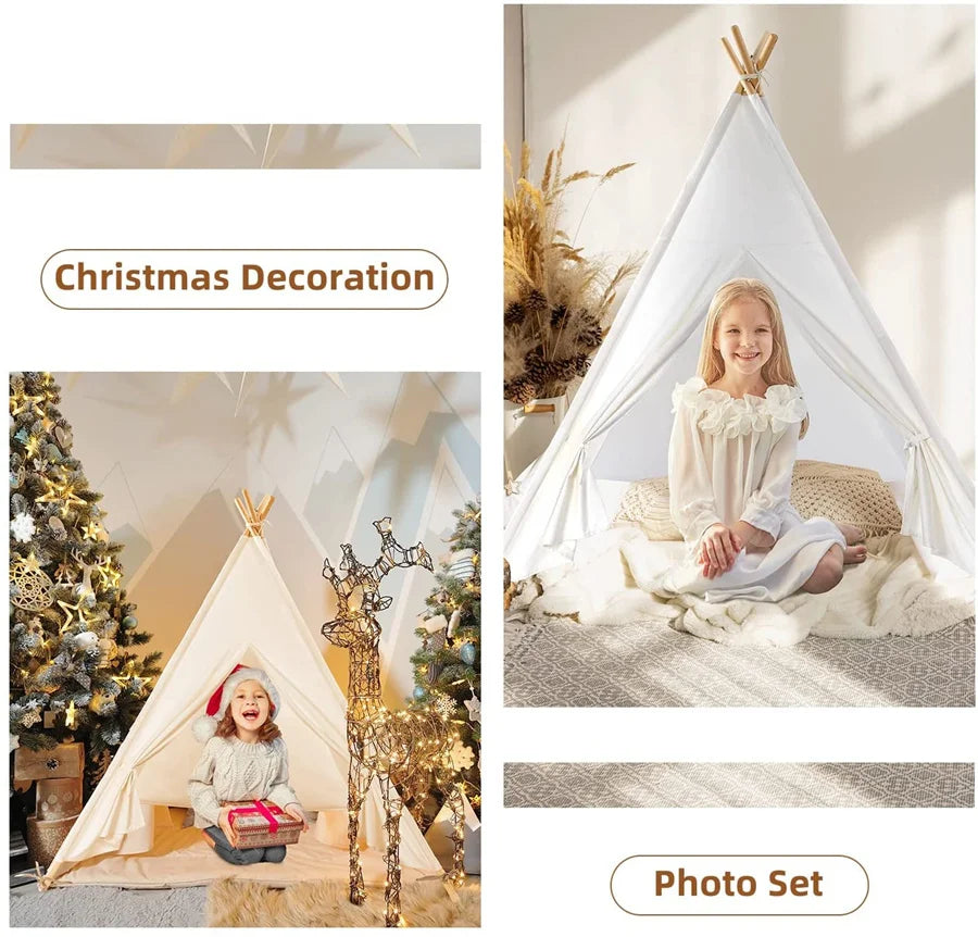 Kids' Canvas Teepee Play Tent