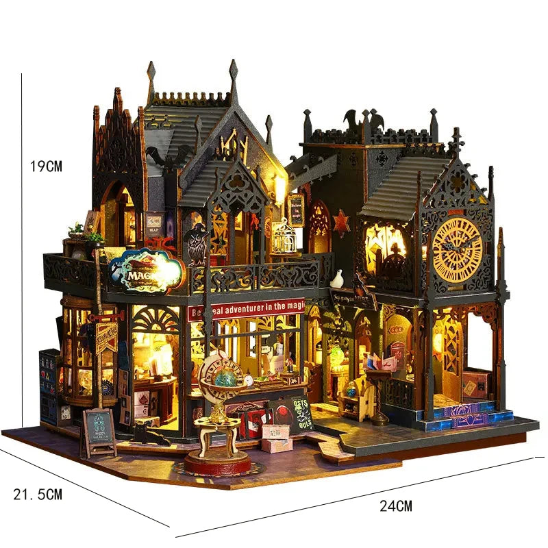 DIY Dollhouse Kit - Wooden Miniature House with Furniture for Adults & Kids
