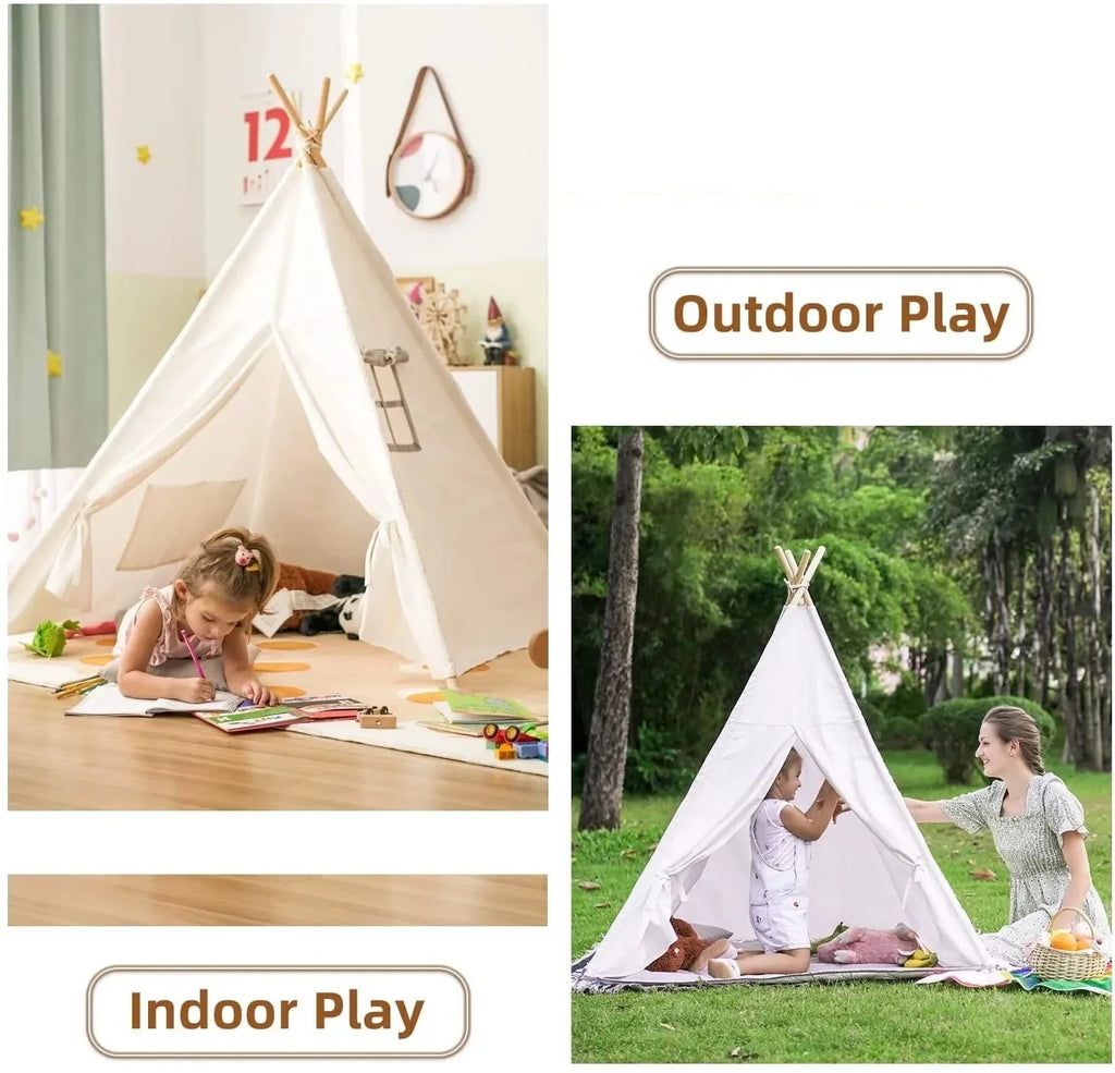 Kids' Canvas Teepee Play Tent