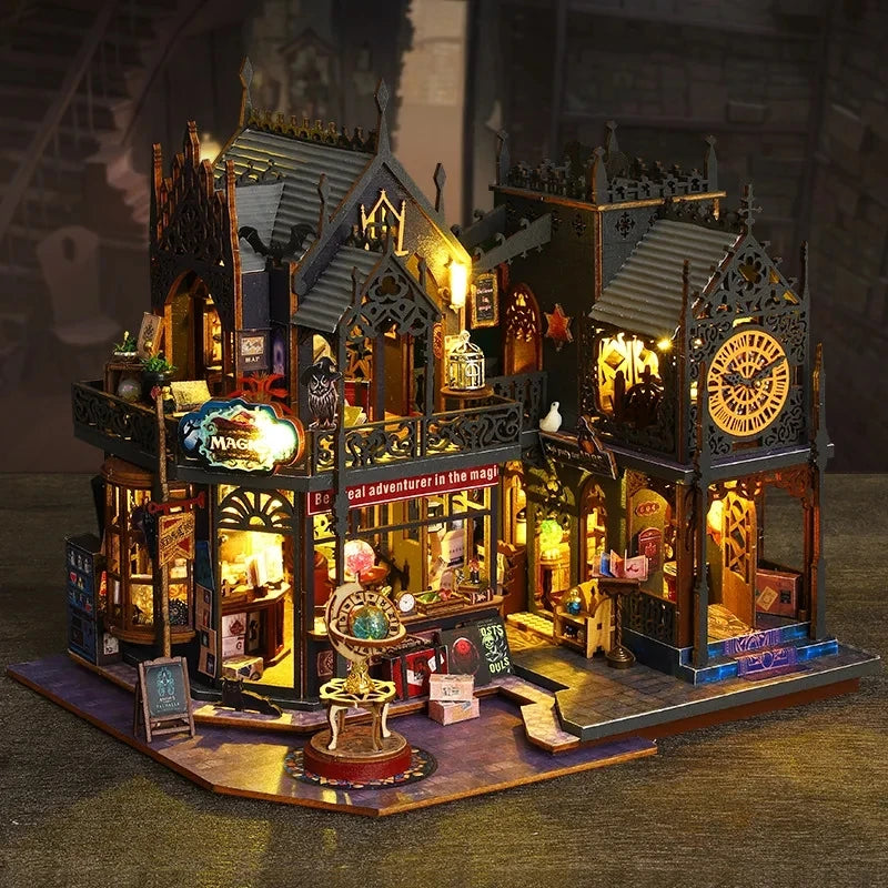 DIY Dollhouse Kit - Wooden Miniature House with Furniture for Adults & Kids