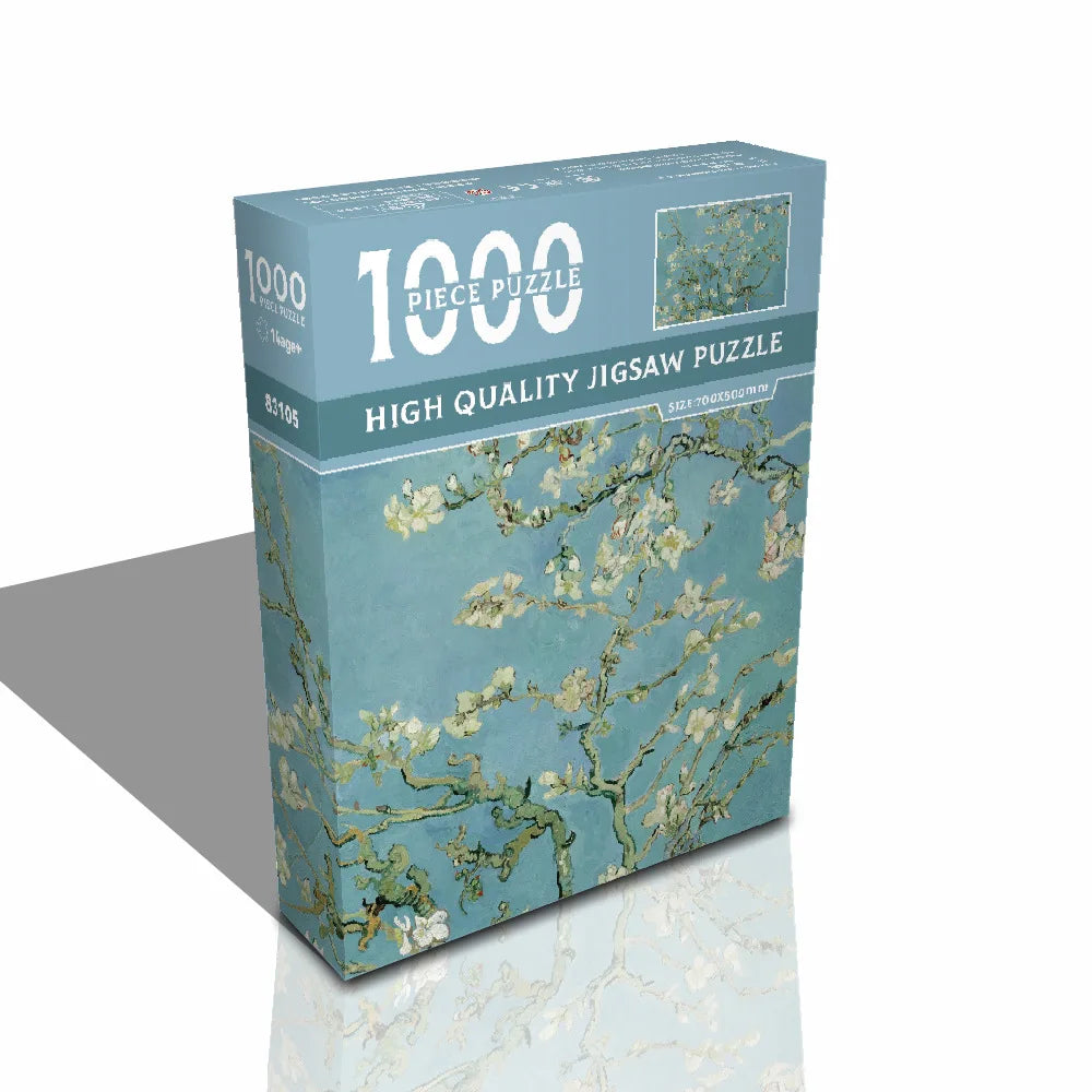 Adult Jigsaw 1000Pcs Large-scale Puzzles Game World Famous Painting Starry Night Patience and Matching Skill Kids Teenager Toys