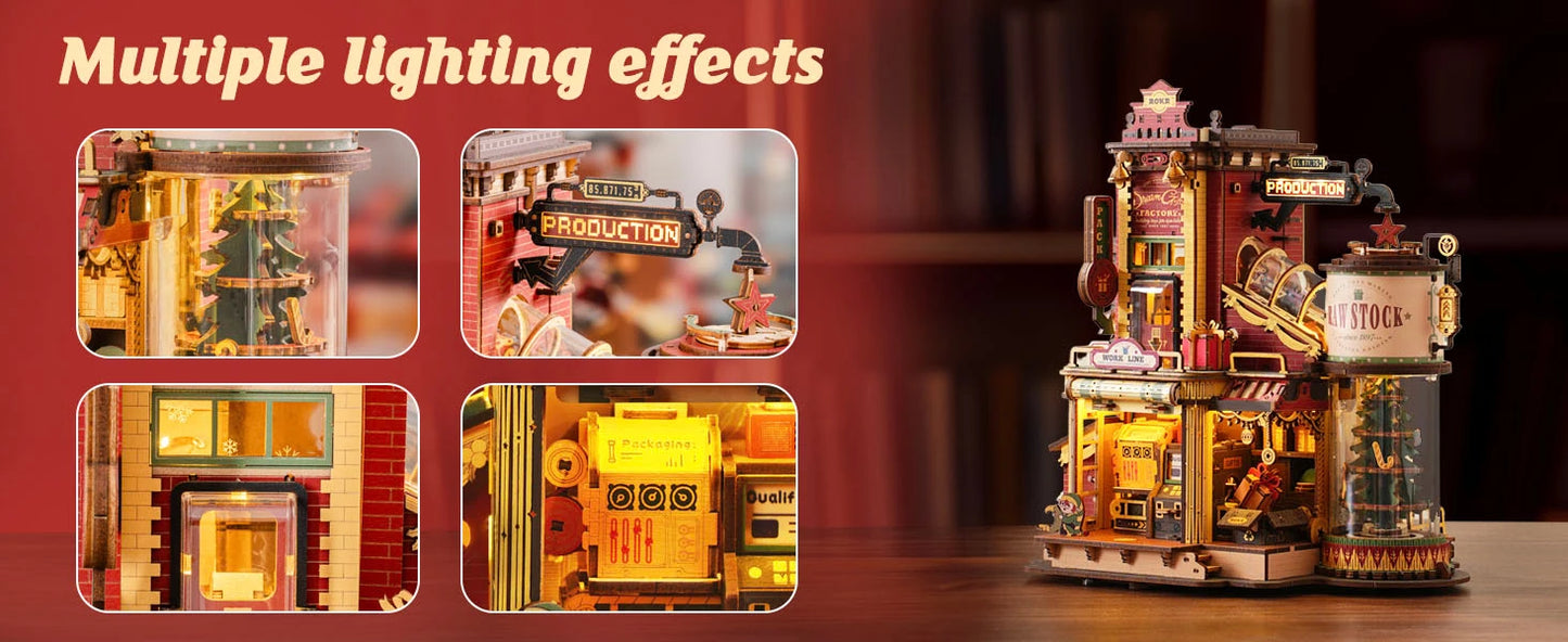 Wooden Music Box 3D Puzzle - DIY Christmas Gift Factory Model Kit for Adults & Teens