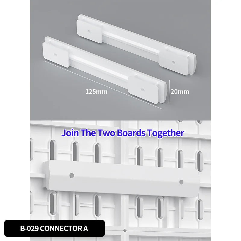 Pegboard Connector A for a modular desk setup