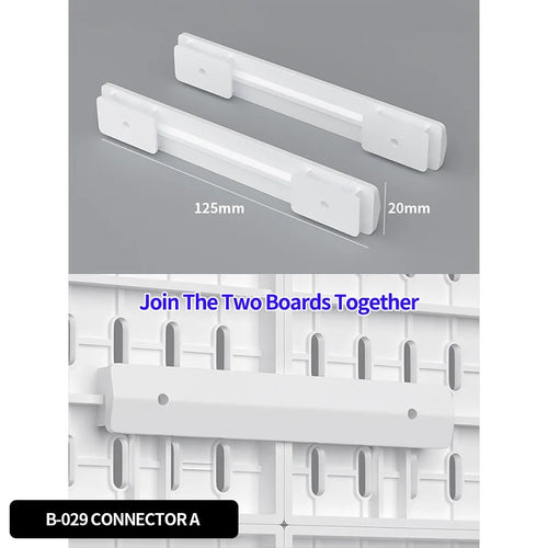Pegboard Connector A for a modular desk setup