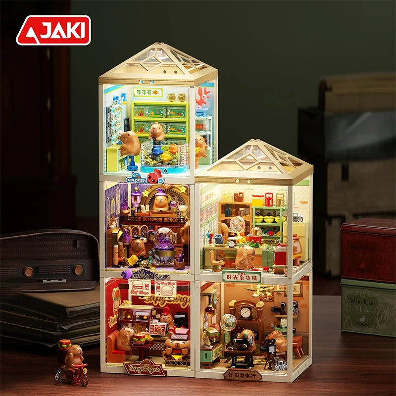 Mini Doll House DIY 3D Puzzle - Wooden Assembly Building Model Toy with Furniture