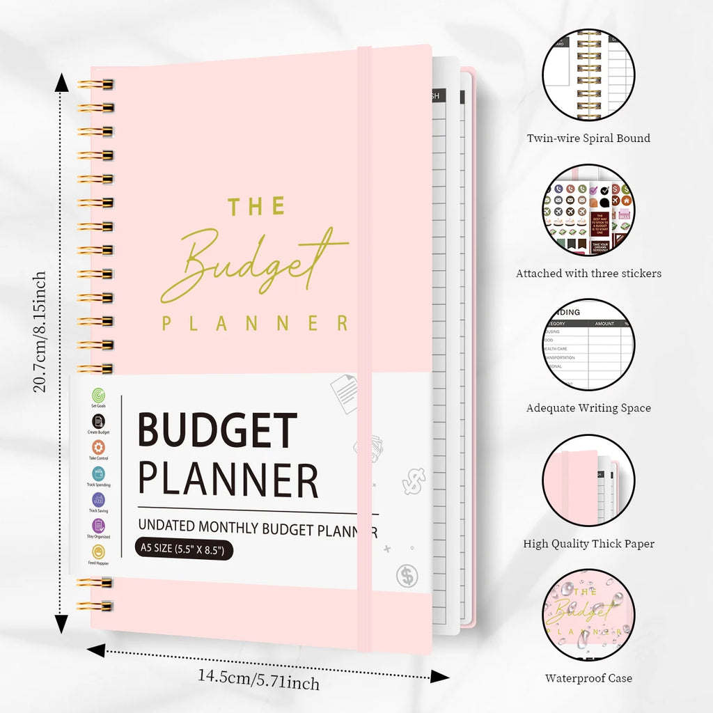 Undated A5 Budget Planner with Stickers