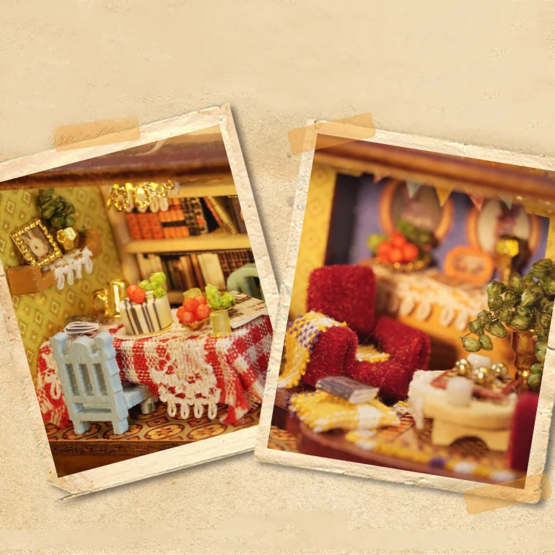 Miniature Dollhouse 3D Puzzle Kit - DIY Wooden House Model with Furniture for Teens & Adults