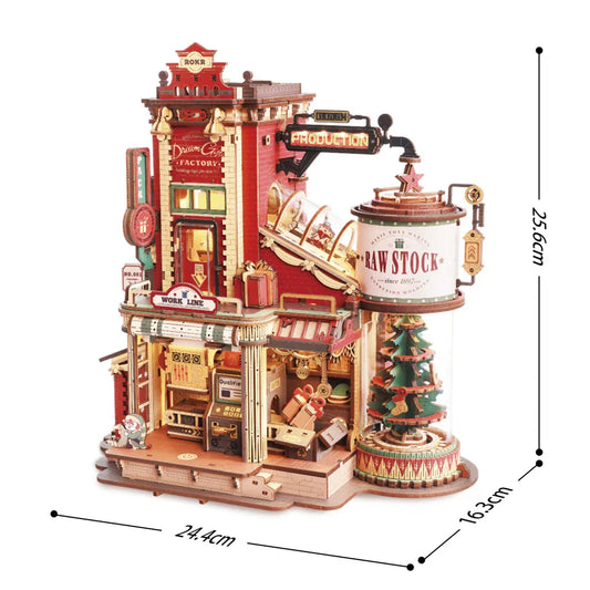 Wooden Music Box 3D Puzzle - DIY Christmas Gift Factory Model Kit for Adults & Teens