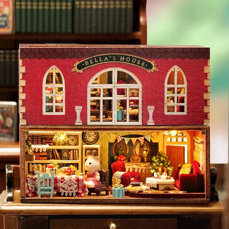 Miniature Dollhouse 3D Puzzle Kit - DIY Wooden House Model with Furniture for Teens & Adults