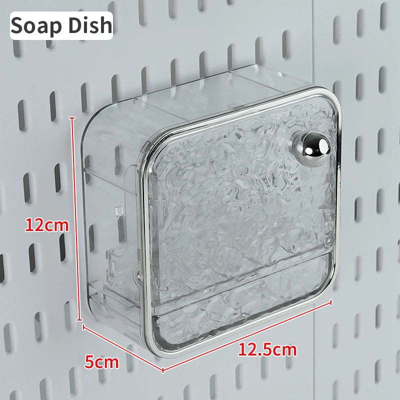 Pegboard Soap Dish for a modular desk setup