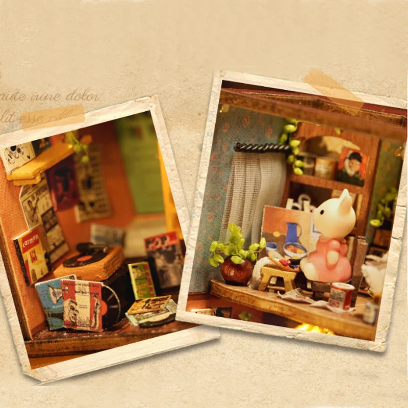 Miniature Dollhouse 3D Puzzle Kit - DIY Wooden House Model with Furniture for Teens & Adults
