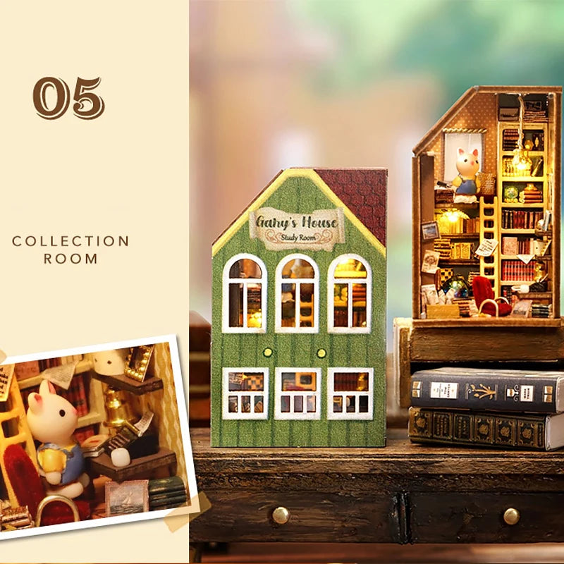 Miniature Dollhouse 3D Puzzle Kit - DIY Wooden House Model with Furniture for Teens & Adults