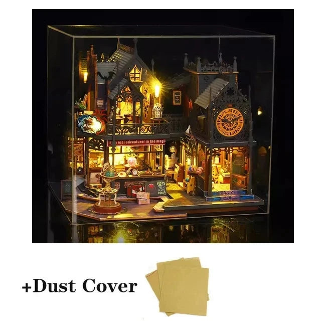 DIY Dollhouse Kit - Wooden Miniature House with Furniture for Adults & Kids