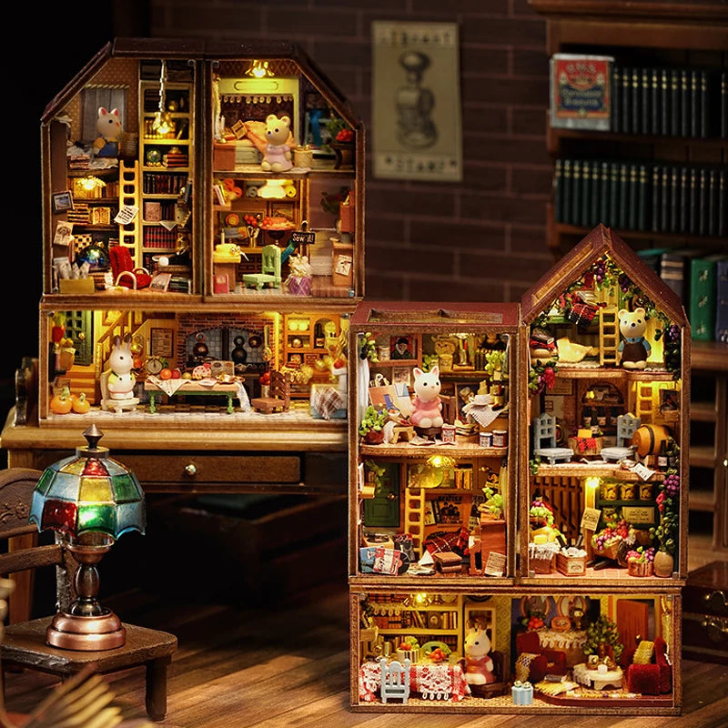 Miniature Dollhouse 3D Puzzle Kit - DIY Wooden House Model with Furniture for Teens & Adults