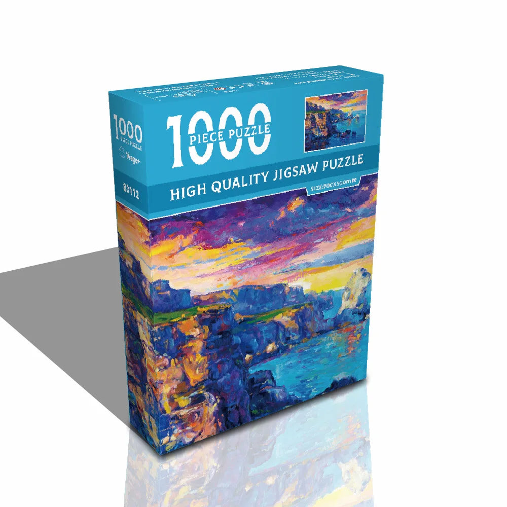 Adult Jigsaw 1000Pcs Large-scale Puzzles Game World Famous Painting Starry Night Patience and Matching Skill Kids Teenager Toys