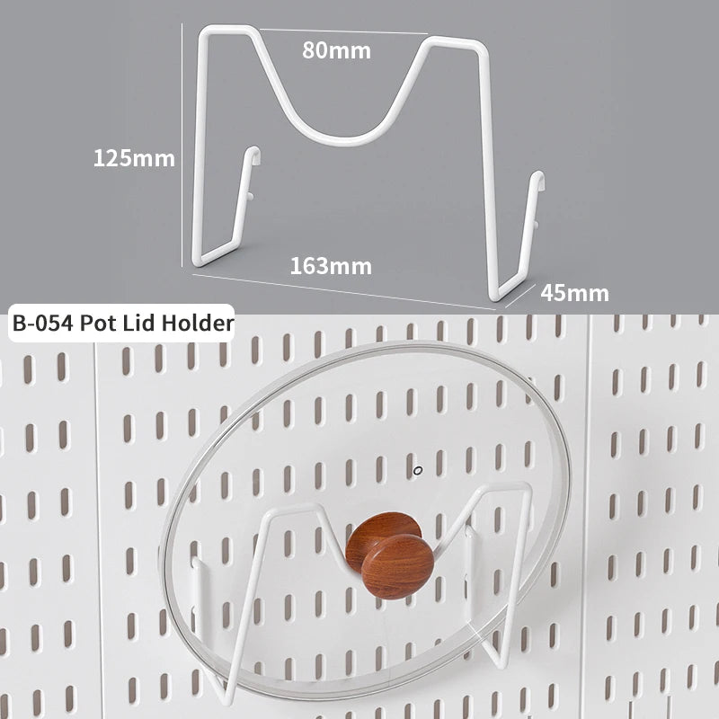 Pegboard Pot Lid Holder for a modular desk setup