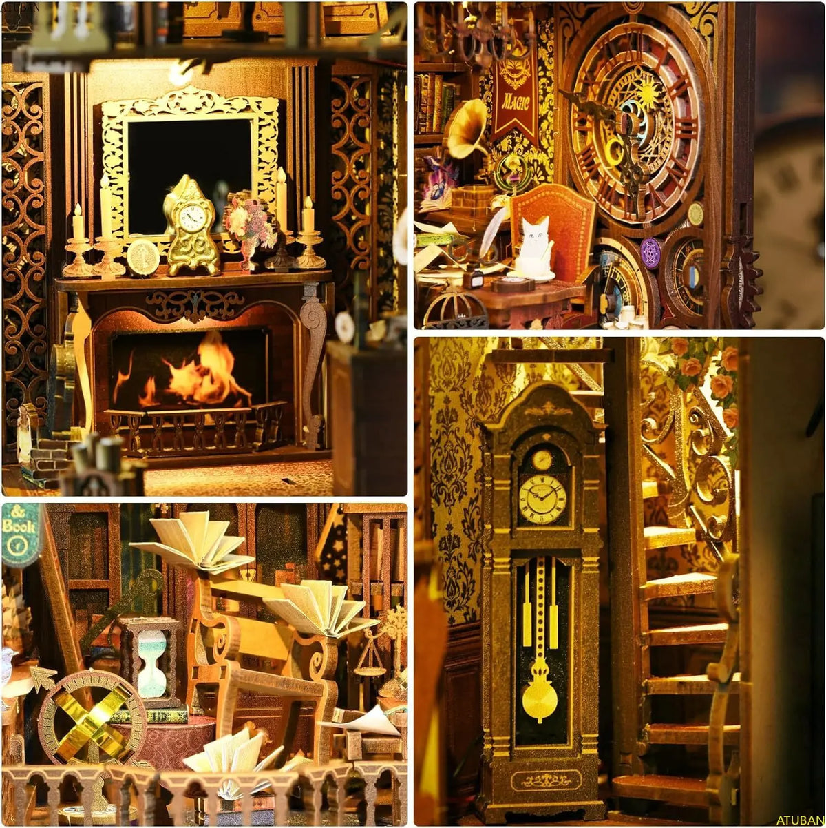 Wander Library Book Nook Kit with LED - 5 Designs