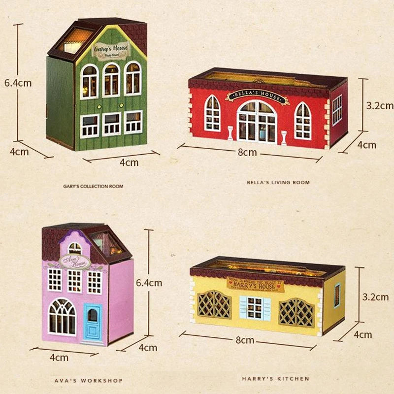 Miniature Dollhouse 3D Puzzle Kit - DIY Wooden House Model with Furniture for Teens & Adults