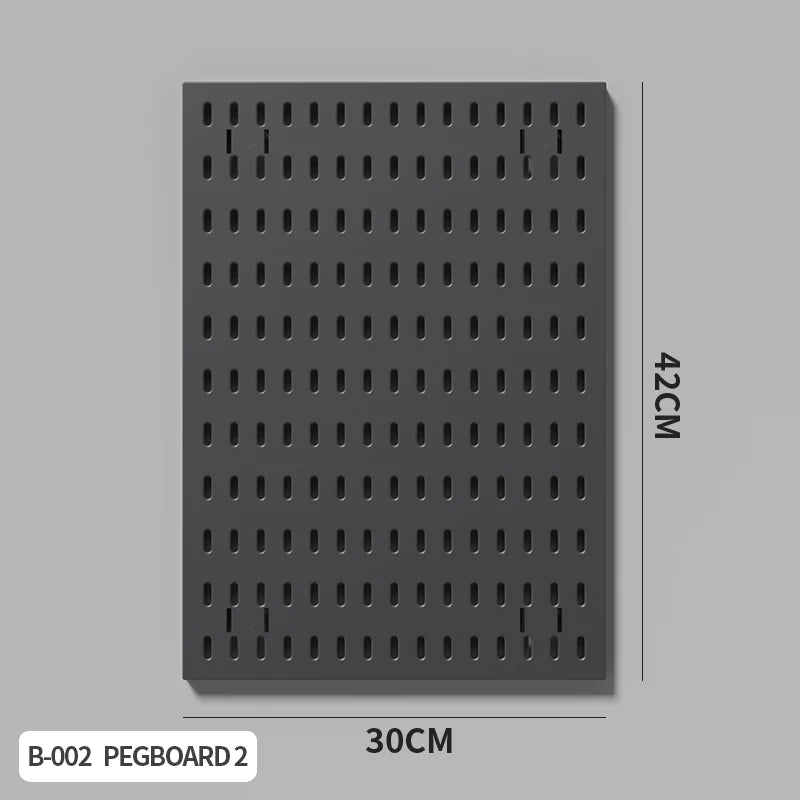 Black Pegboard Medium Panel for a modular desk setup