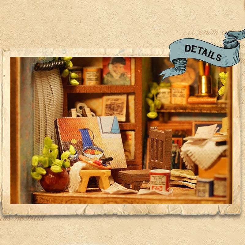 Miniature Dollhouse 3D Puzzle Kit - DIY Wooden House Model with Furniture for Teens & Adults