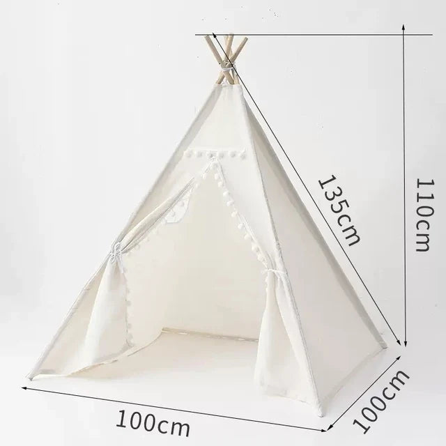 Kids' Canvas Teepee Play Tent