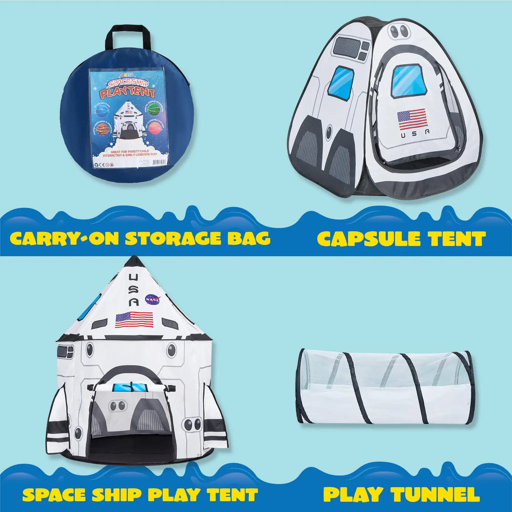 Rocket Ship 3-Piece Play Tent Set