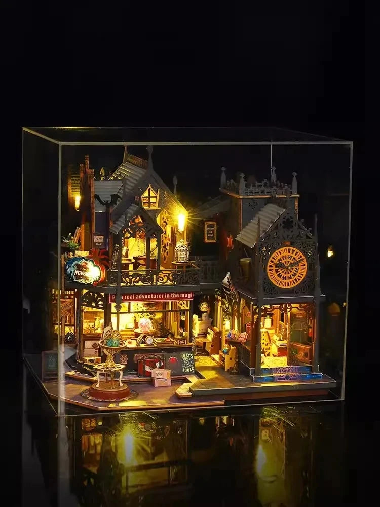 DIY Dollhouse Kit - Wooden Miniature House with Furniture for Adults & Kids