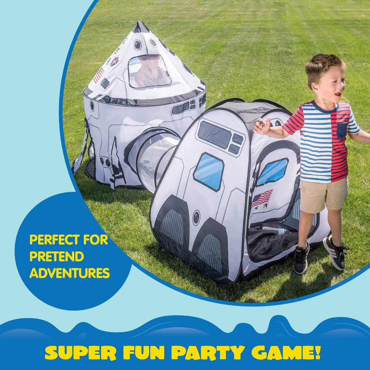 Rocket Ship 3-Piece Play Tent Set
