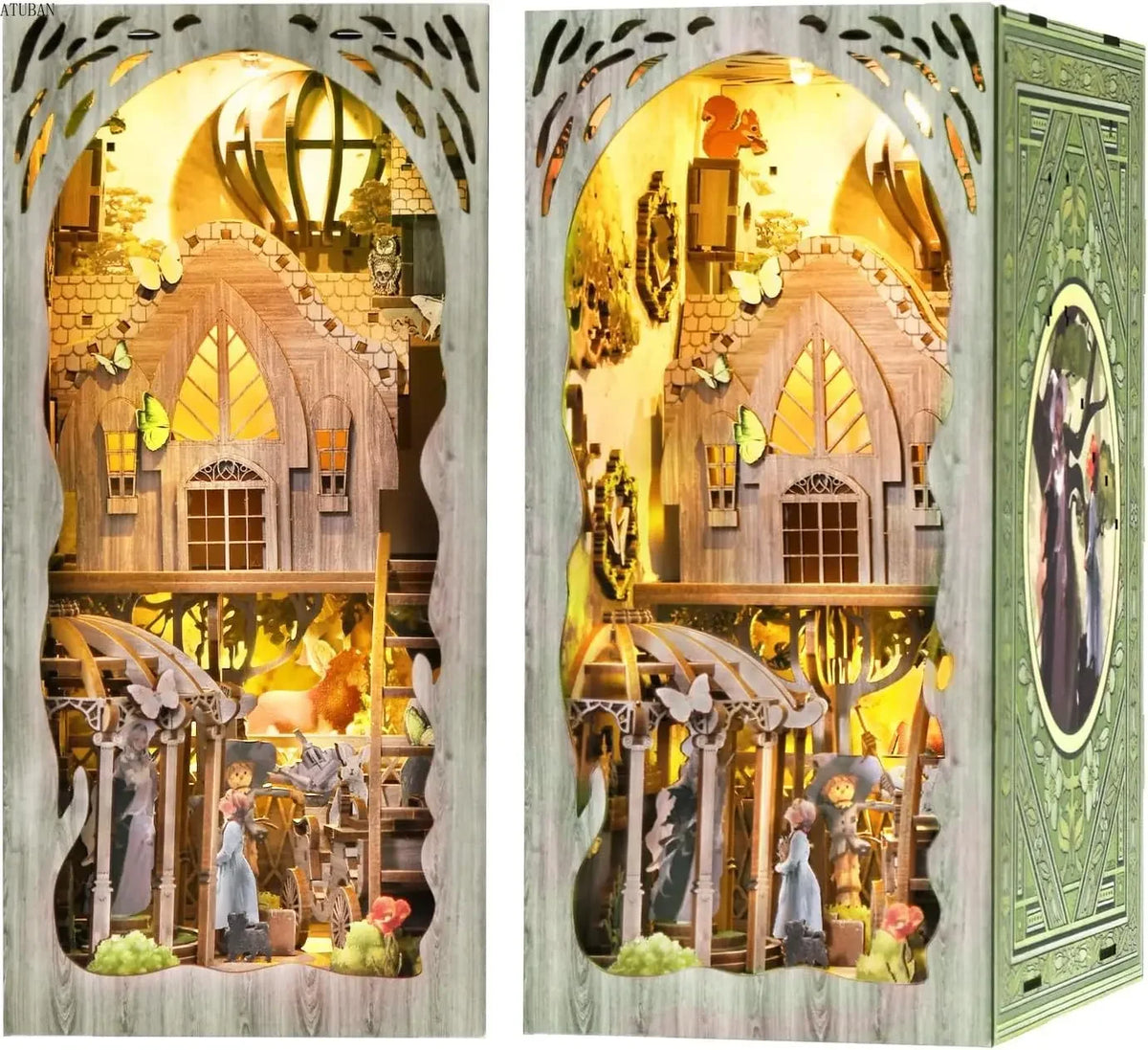 Wander Library Book Nook Kit with LED - 5 Designs