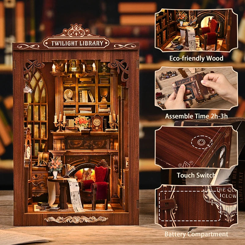 Twilight Library Book Nook Kit with LED