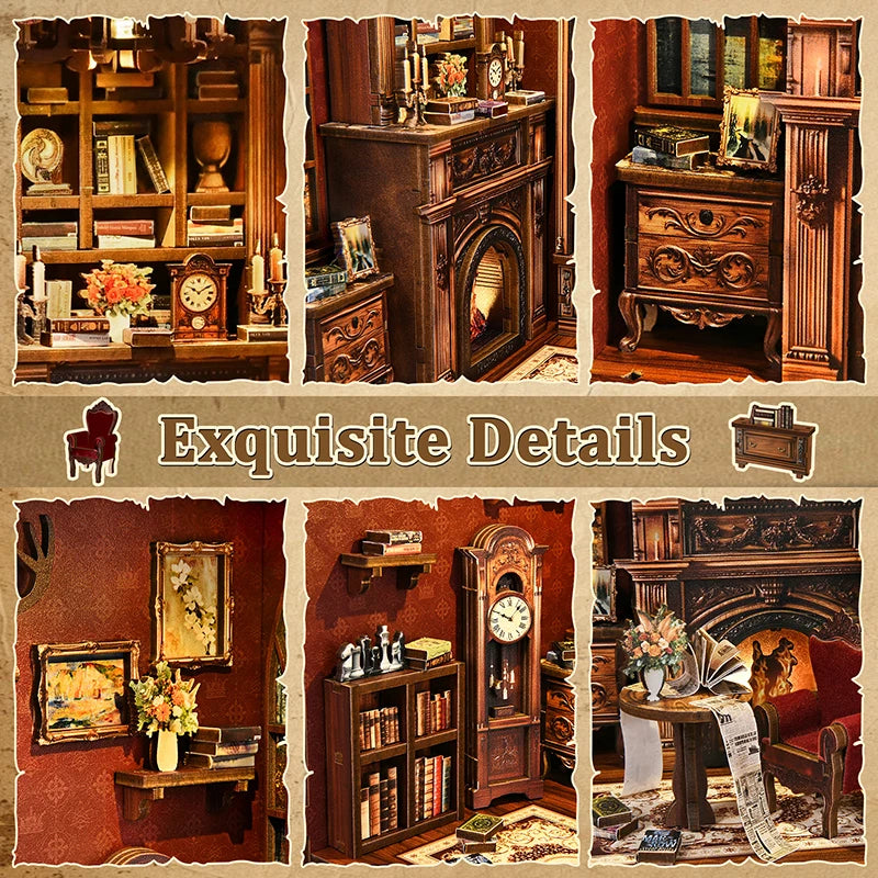 Twilight Library Book Nook Kit with LED