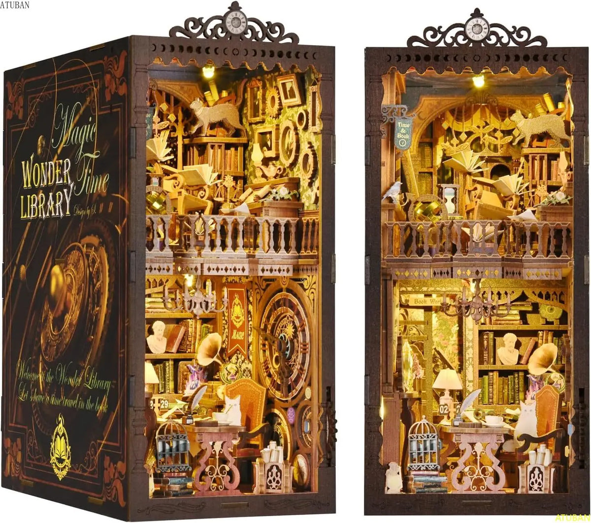 Wander Library Book Nook Kit with LED - 5 Designs