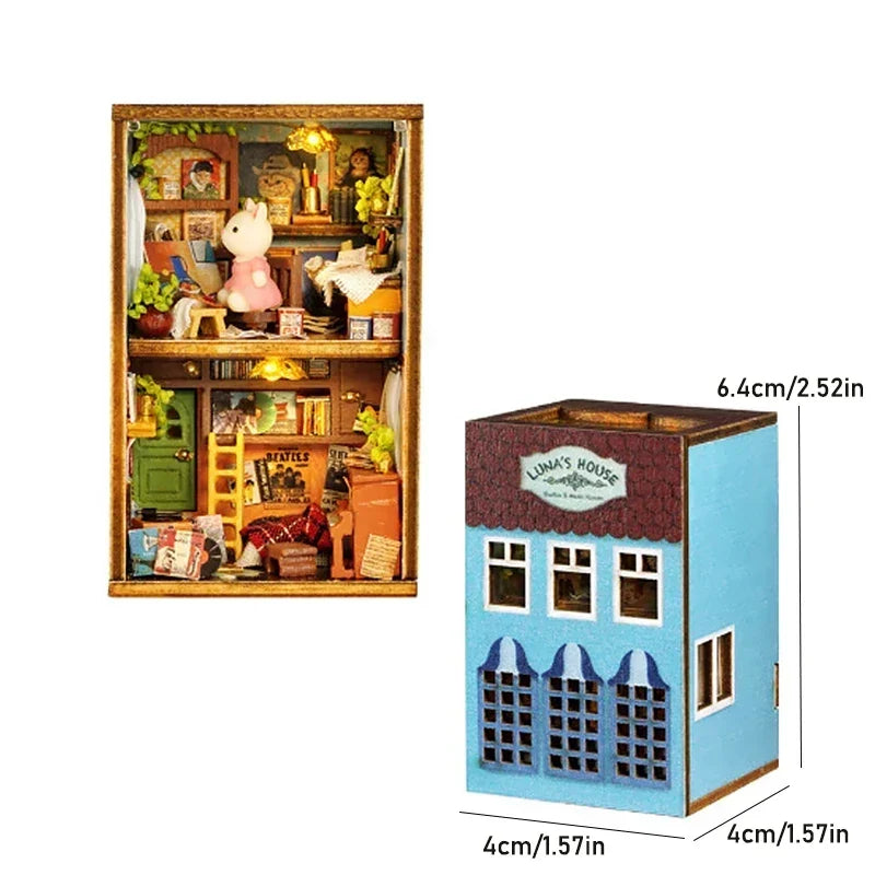 Blue studio miniature dimensions with size measurements
